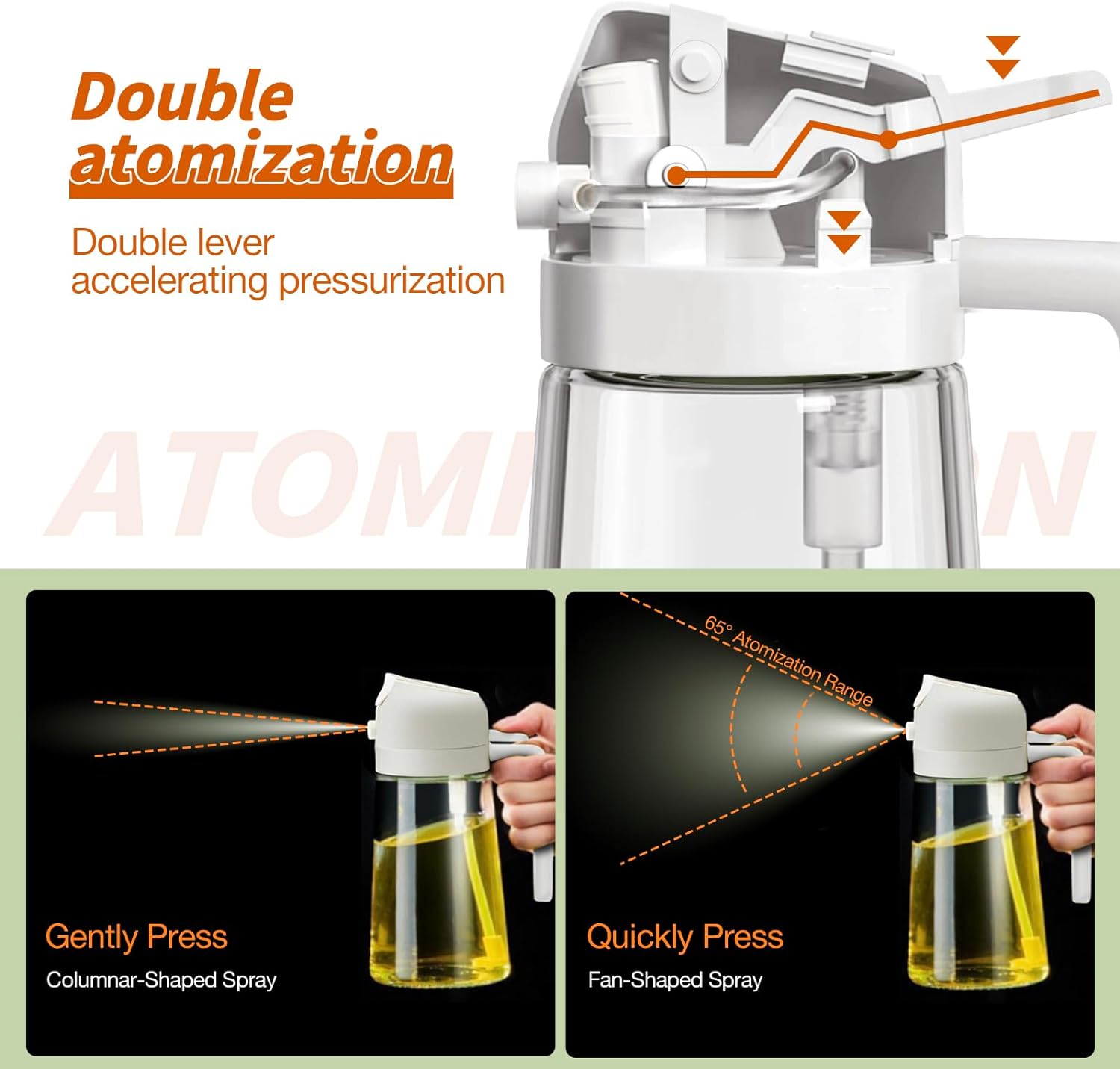 Oil Sprayer, Oil Dispenser Bottle, Glass Oil Bottle, Oil Spray Bottle, Food-grade Oil Mister for Air Fryer, Salad, Frying, BBQ -17oz/500ml (2 in 1) Oil Sprayer, Oil Dispenser Bottle, Glass Oil Bottle, Oil Spray Bottle, Food-grade Oil Mister for Air Fryer, Salad, Frying, BBQ -17oz/500ml (2 in 1)